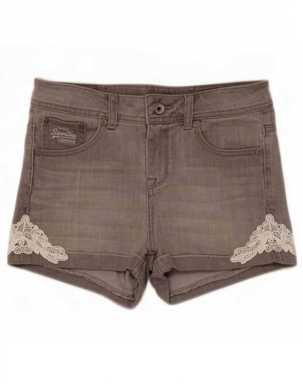 Pantaloncini di jeans da donna Superdry W25 XS in cotone grigio