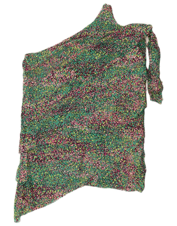BCBGMAXAZRIA Abito monospalla da donna UK 14 Seta multicolore media