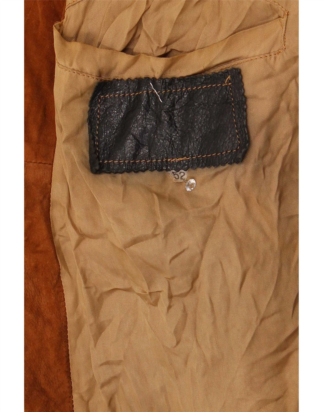 Giubbotto bomber vintage da uomo in pelle scamosciata IT 52 XL color block marrone