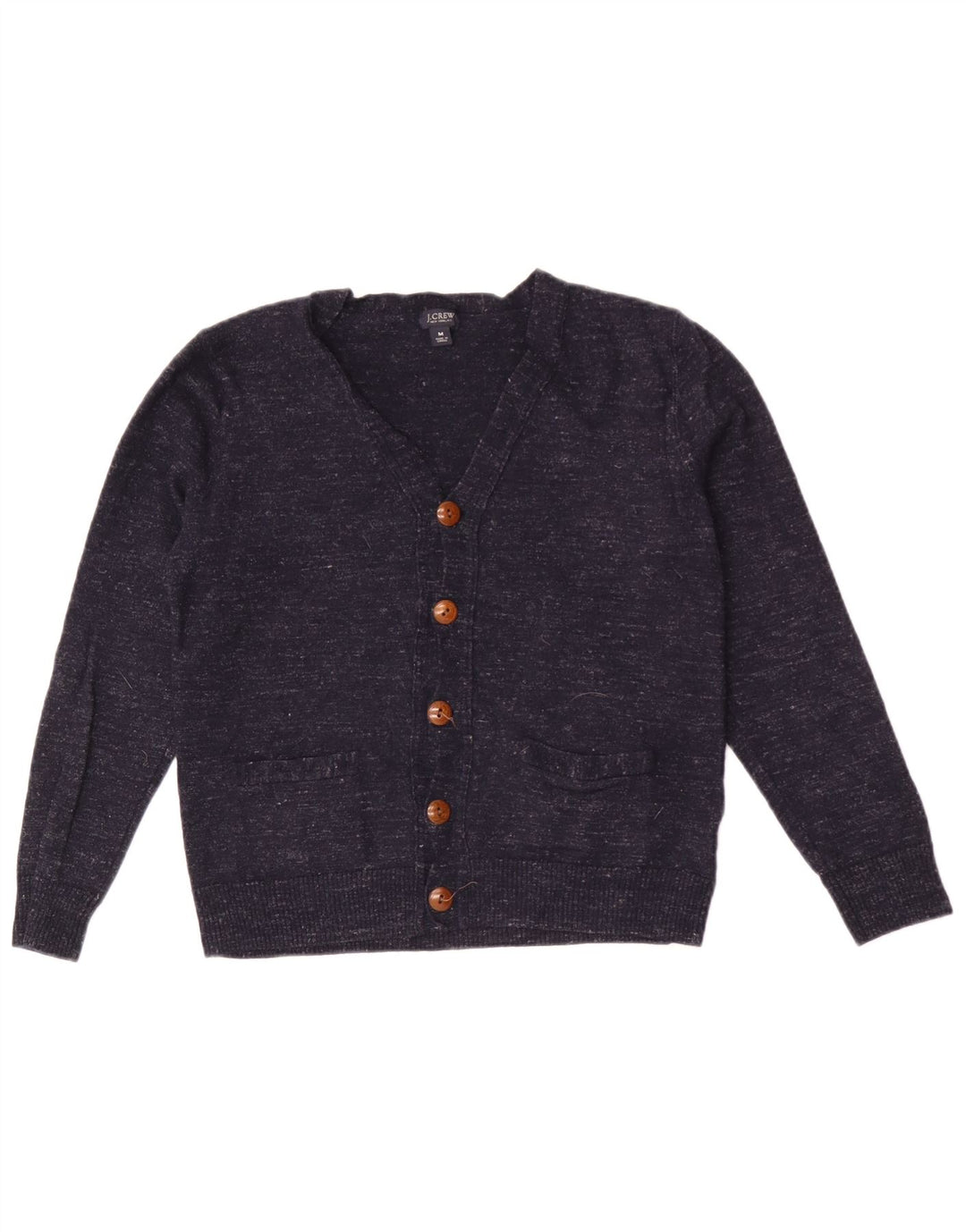 J. Crew Maglione cardigan slim fit da uomo in lana screziata media blu navy