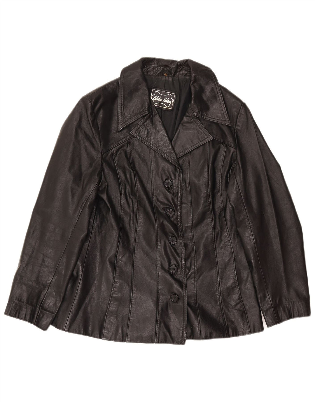 Giacca in pelle da donna C&A EU 42 Large in pelle nera