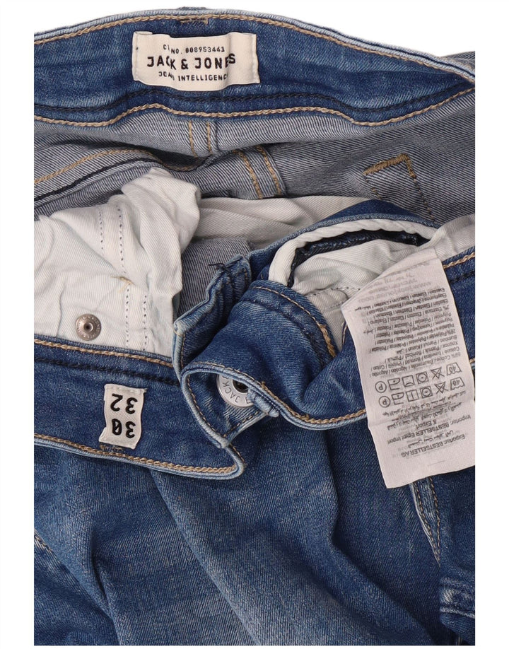 Jack & Jones Uomo Tim Slim Jeans W30 L32 Cotone Blu