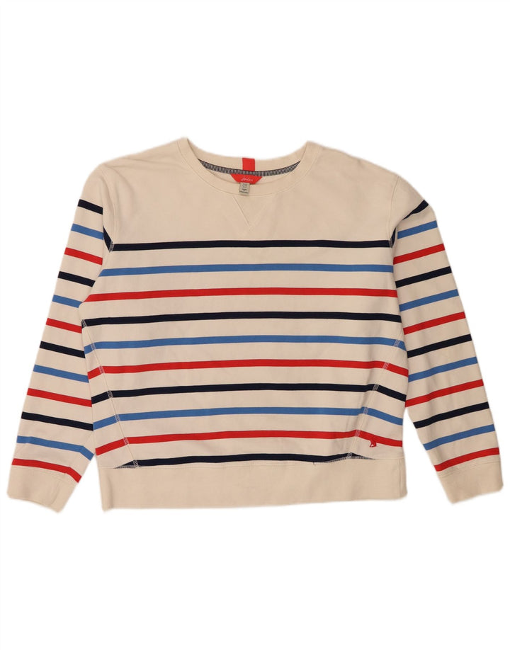 Felpa oversize da donna Joules UK 10 Small Off White Striped
