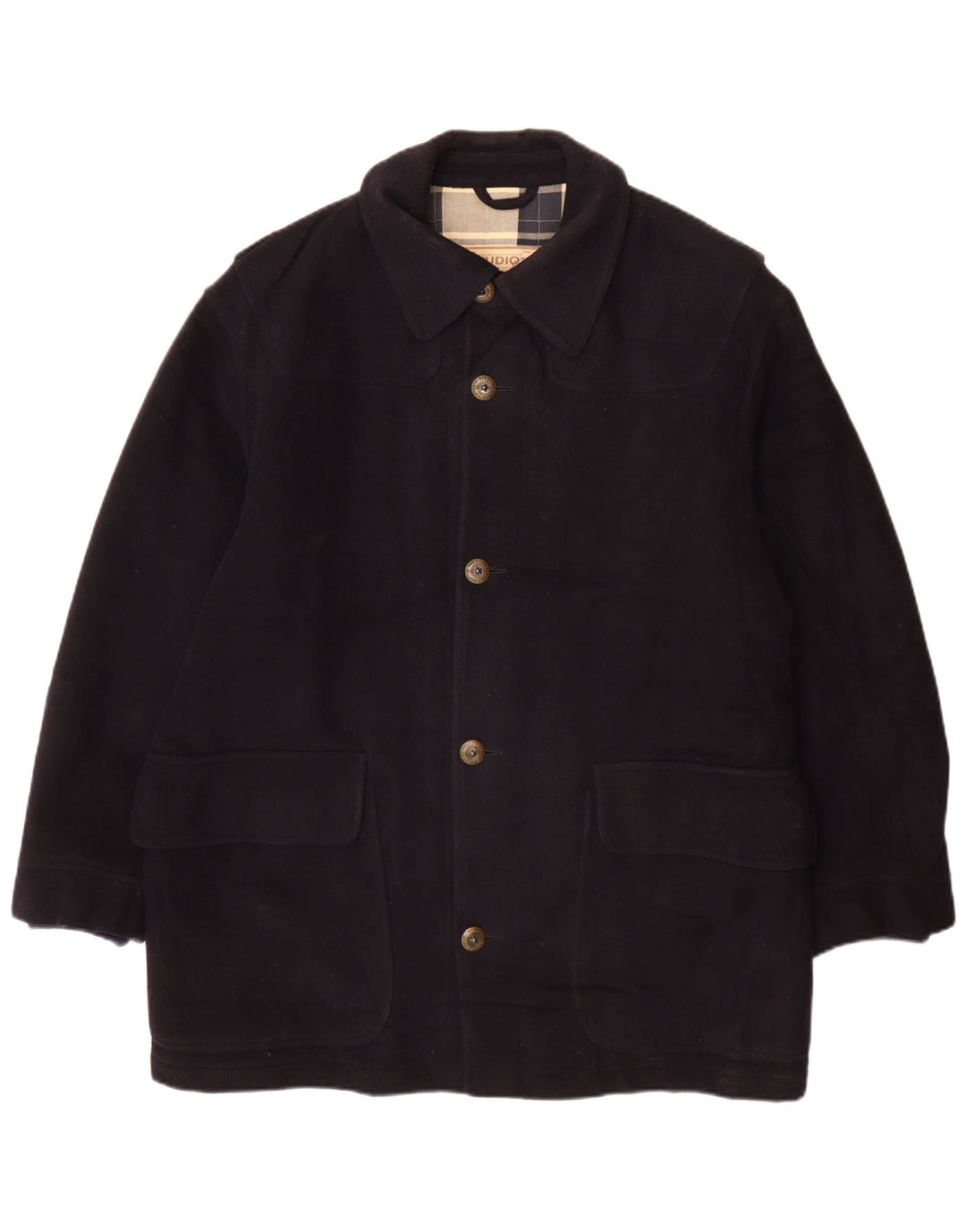 Cappotto da uomo Ferre IT 50 Large in lana vergine blu navy