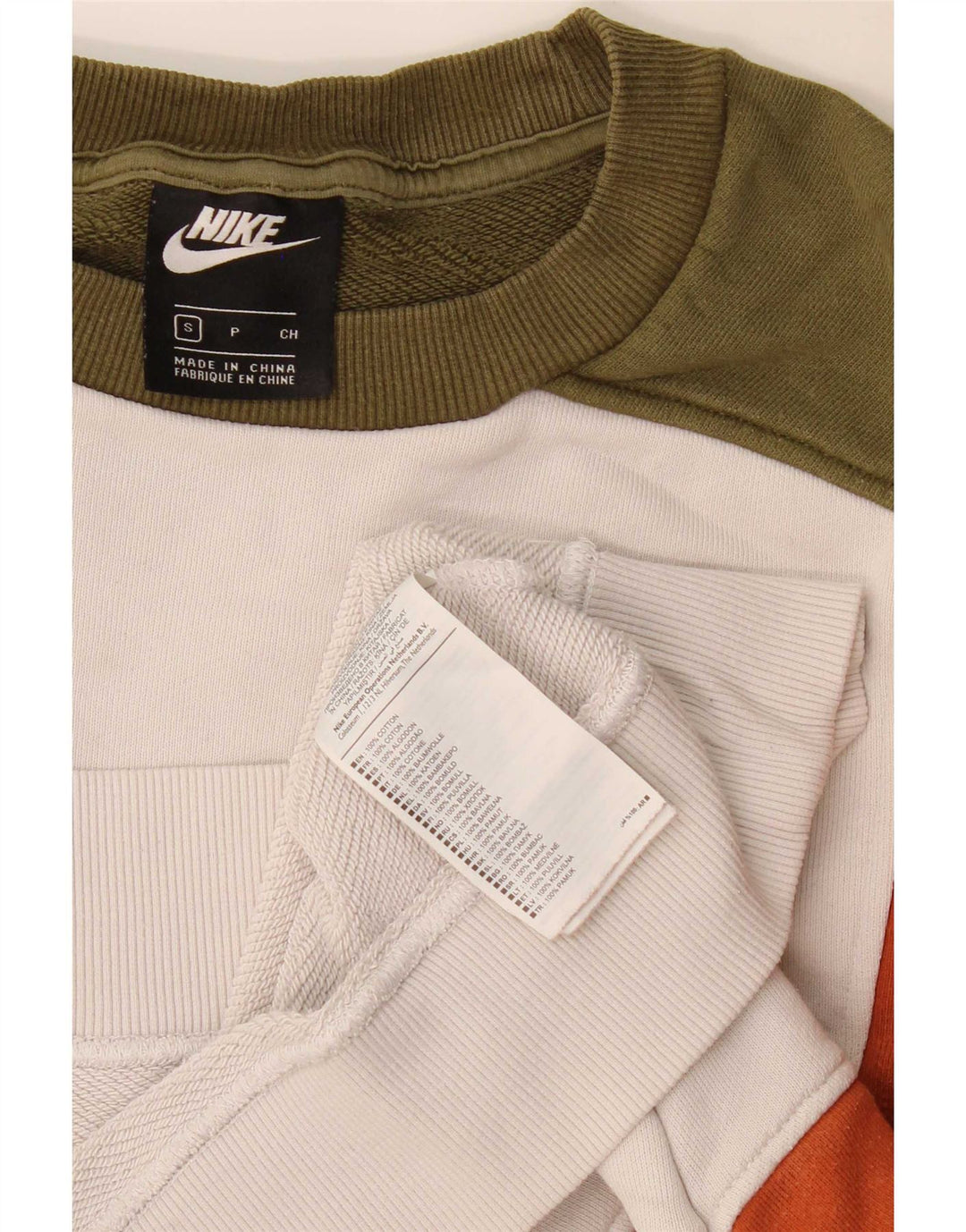 Felpa Nike da uomo, piccola, in cotone color block multicolore