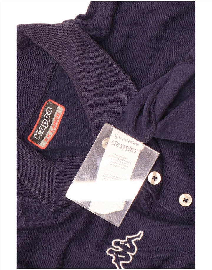 Polo grafica da uomo Kappa 2XL in cotone blu navy