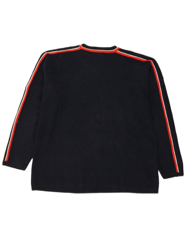 Maglione maglione girocollo da uomo Quiksilver XL acrilico a righe blu navy