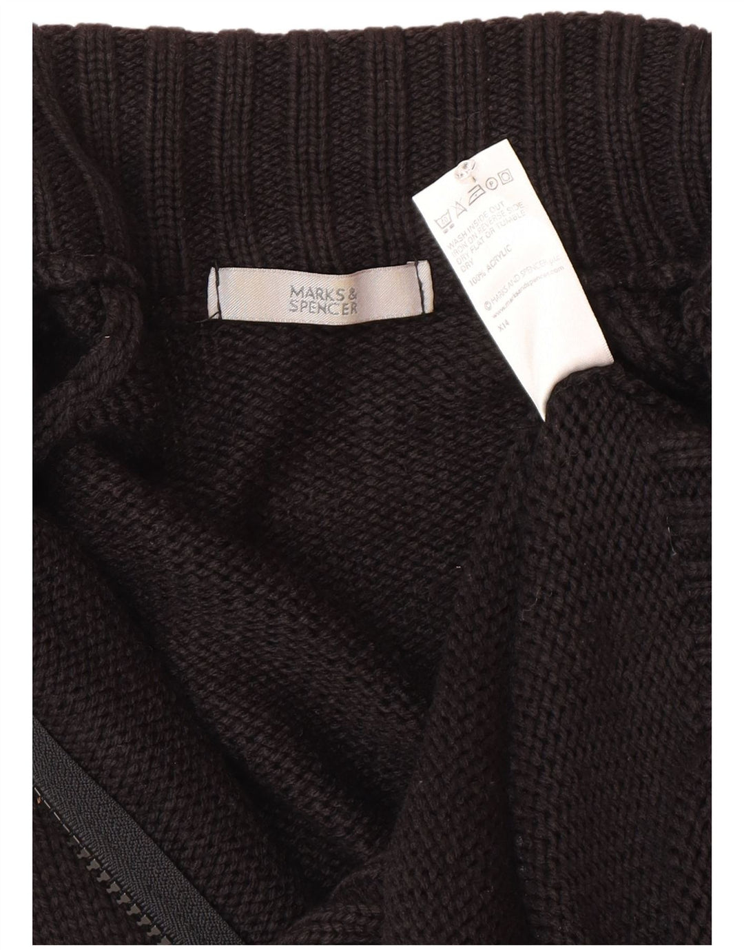 Maglione cardigan da donna Marks & Spencer UK 14 acrilico nero medio