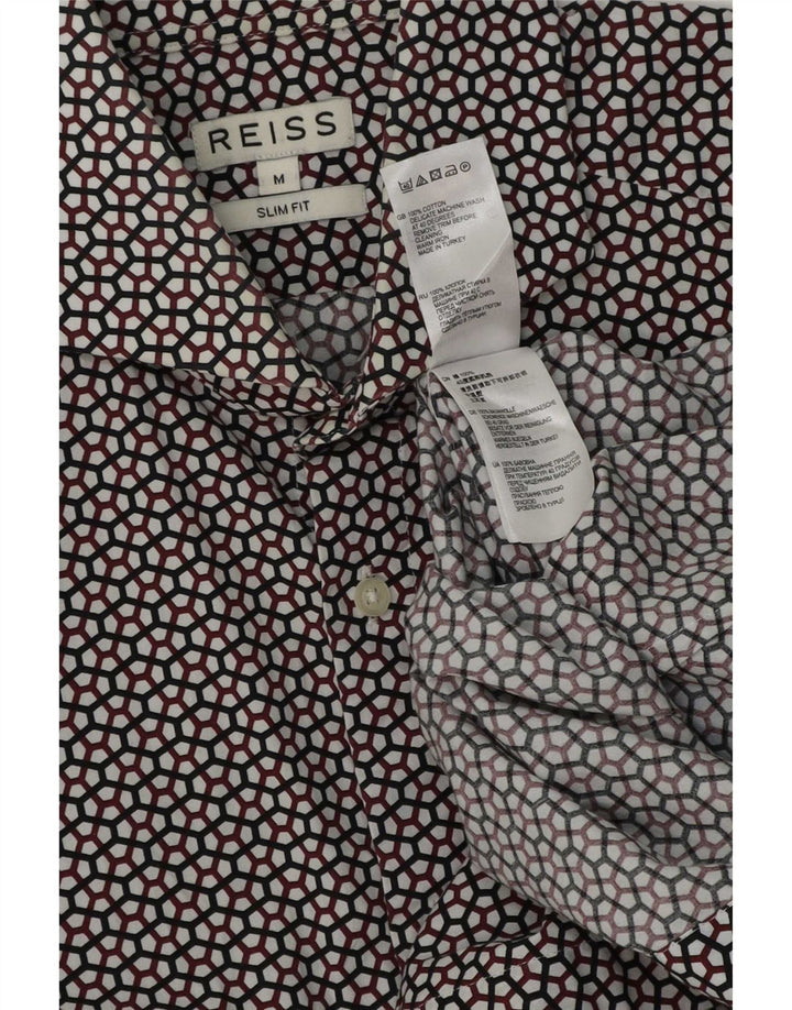 Camicia Reiss da uomo slim fit in cotone geometrico multicolore medio