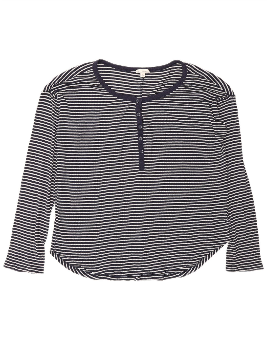 Maglia a maniche lunghe da donna Gas UK 14 Poliestere a righe blu navy medio