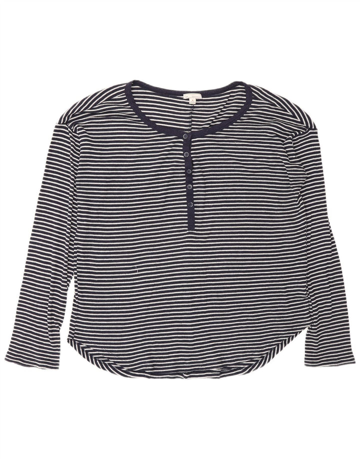 Maglia a maniche lunghe da donna Gas UK 14 Poliestere a righe blu navy medio