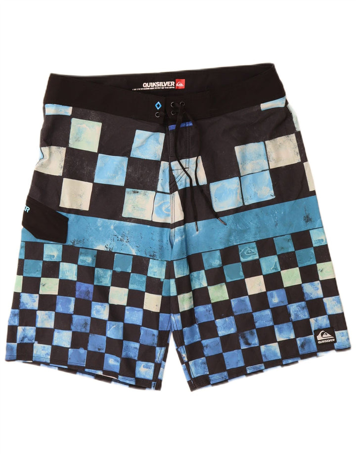 Pantaloncini da bagno da uomo Quiksilver grandi in poliestere geometrico blu