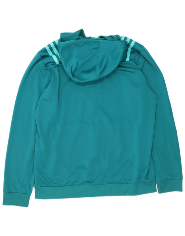 Giacca da ginnastica con cappuccio Adidas Munster Rugby da uomo XL Turchese