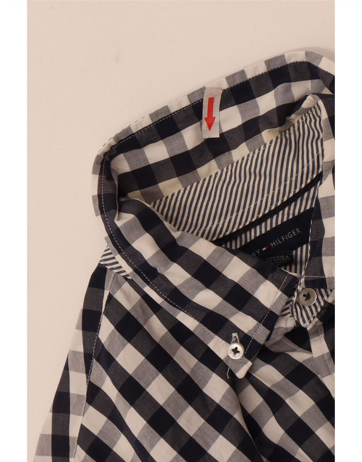 Camicia da uomo su misura Tommy Hilfiger taglia 15 1/2 16 a quadretti blu medio