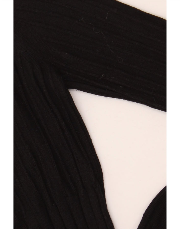 Maglione da donna con scollo a V Marks & Spencer UK 8 piccolo in viscosa nera