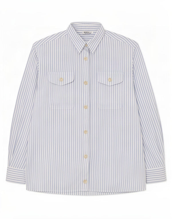 Camicia Donna Marella IT 42 Cotone Gessato Blu Medio