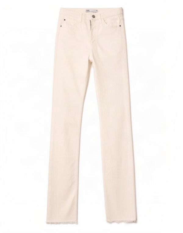 Jeans dritti da donna Zara EU 36 XS W26 L34 Bianco