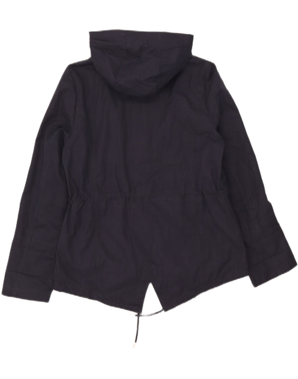 Giacca antipioggia con cappuccio da donna Laura Ashley Weekend UK 14 Large Blu Navy