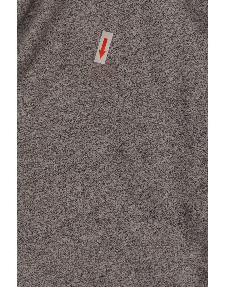 Felpa Asics da uomo con collo con zip grafica, maglione piccolo, cotone chiazzato grigio