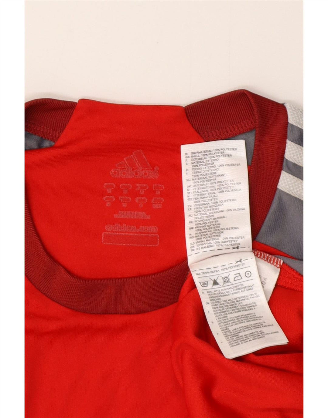 T-shirt ADIDAS da uomo Climalite Top in poliestere color block rosso medio