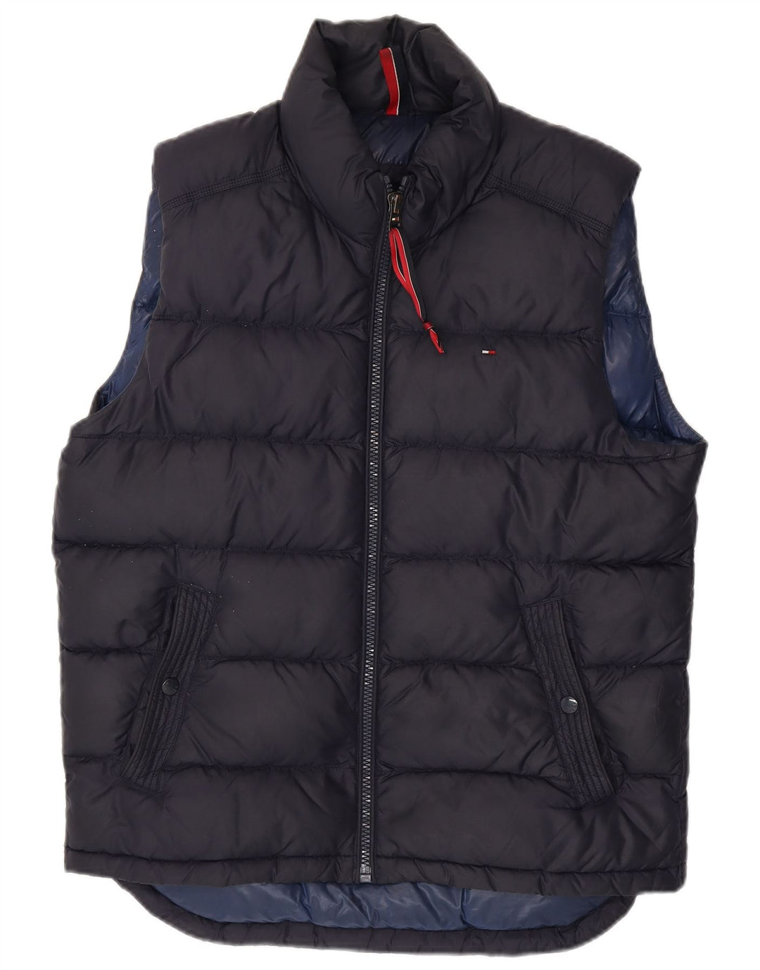 TOMMY HILFIGER Gilet imbottito da uomo UK 40 Large Blu Navy Nylon