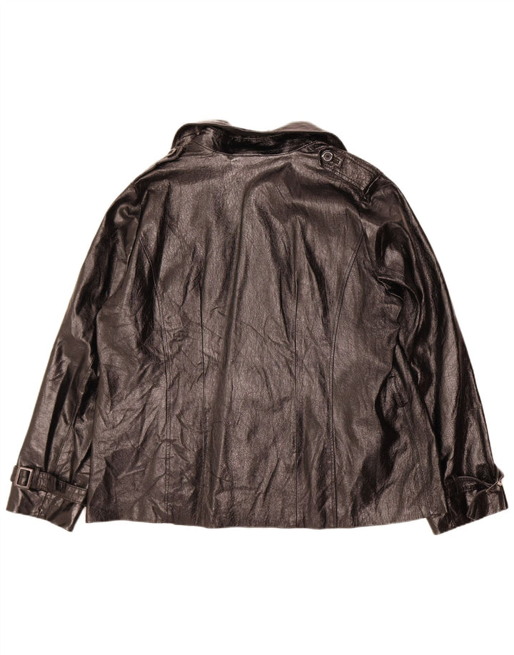 Giacca blazer vintage militare a 3 bottoni da donna UK 20 2XL nera