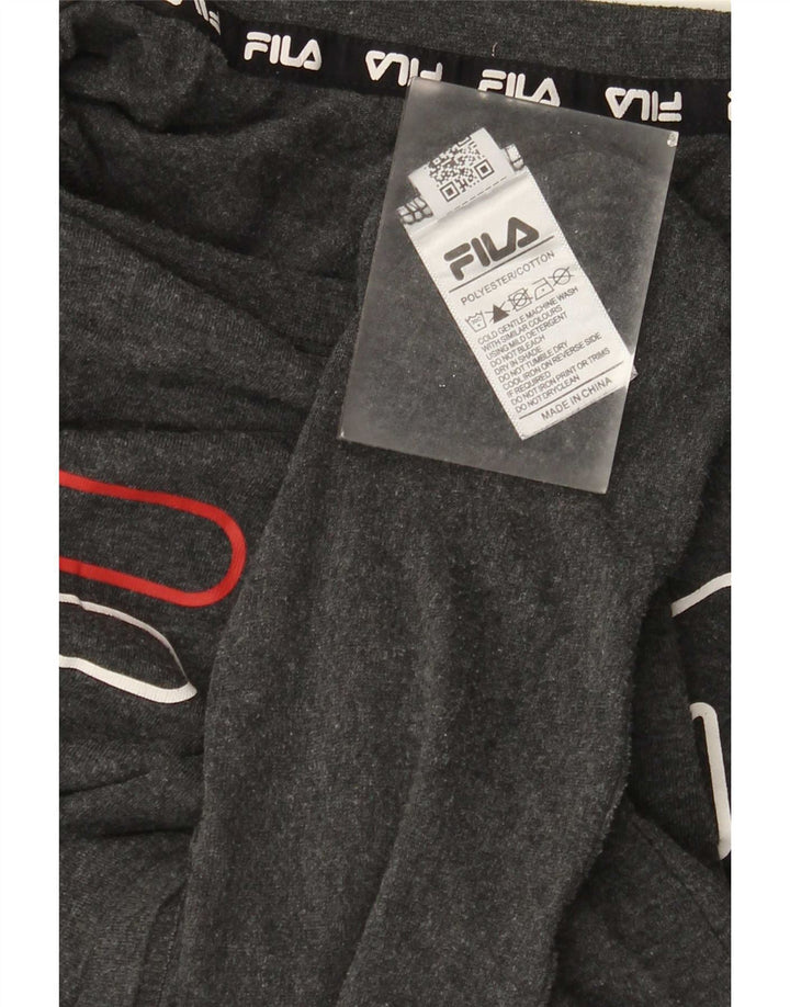 T-shirt grafica da uomo Fila Top grande in poliestere grigio
