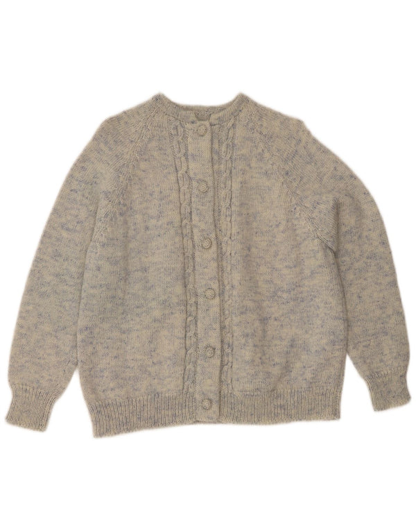 Maglione cardigan da donna vintage UK 16 grande blu screziato