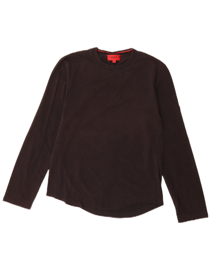 Hugo Boss Top da uomo a manica lunga piccolo in cotone nero
