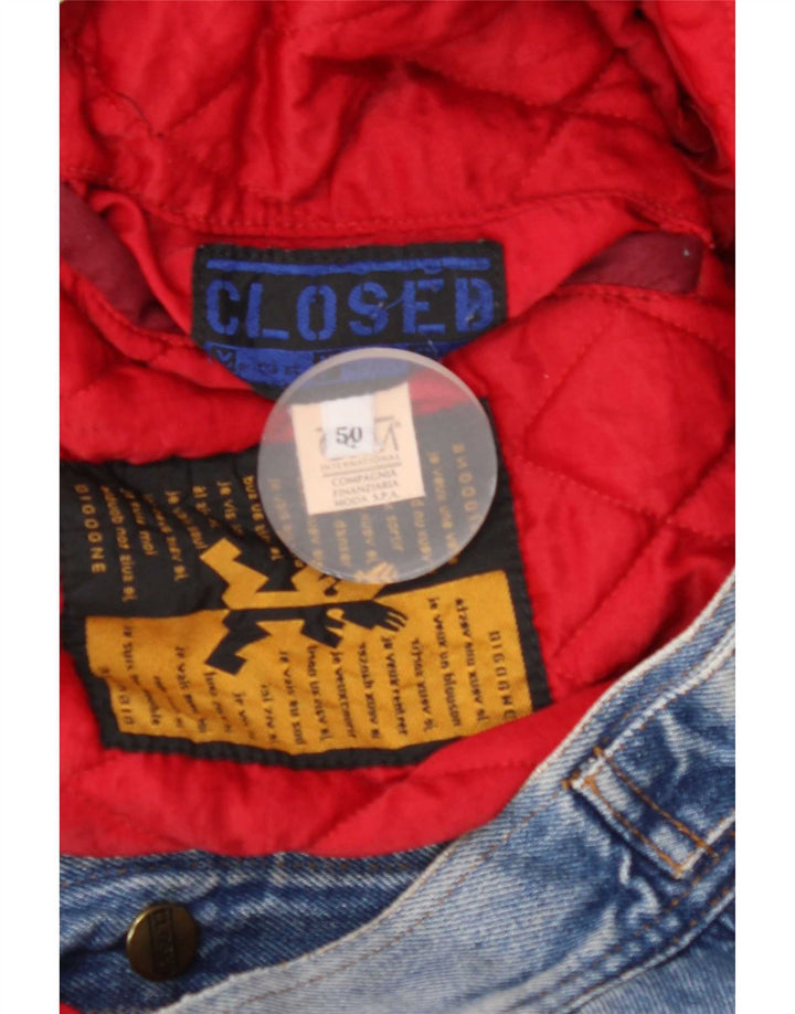 Giacca Jeans Uomo Chiusa IT 50 Large Blu Cotone