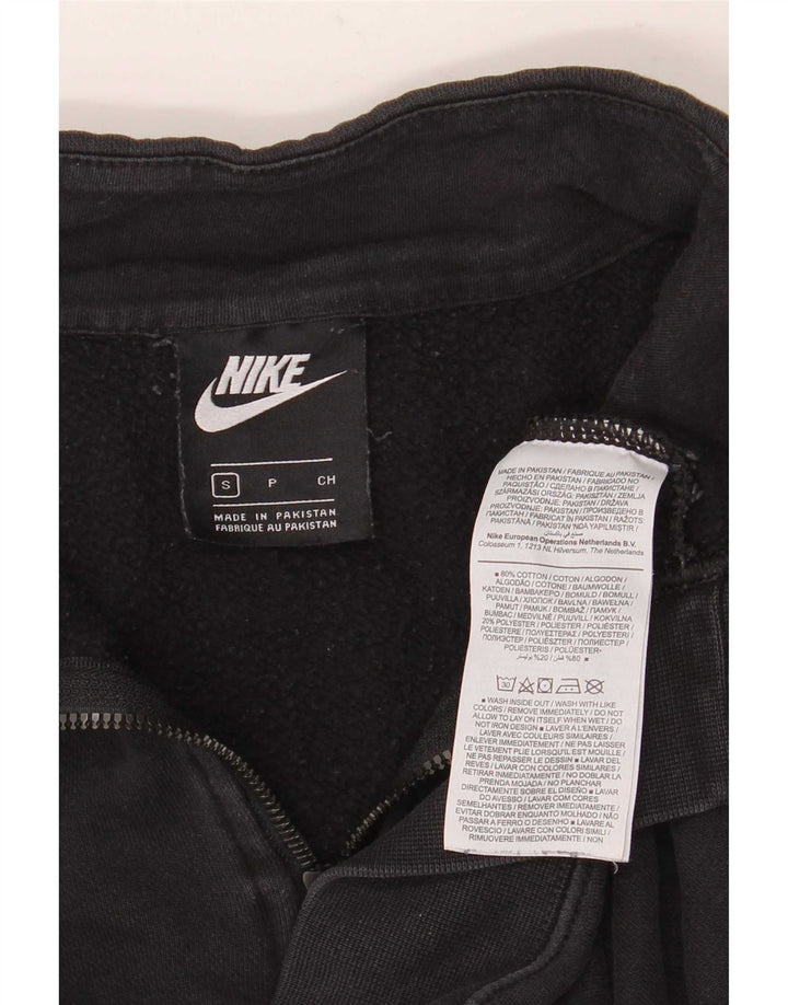 Felpa oversize da donna con zip 1/4 Nike, maglione, UK 10, piccola, cotone nero