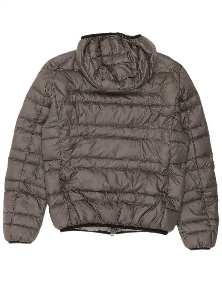 Giacca imbottita con cappuccio da uomo Blauer UK 36 piccola in nylon grigio