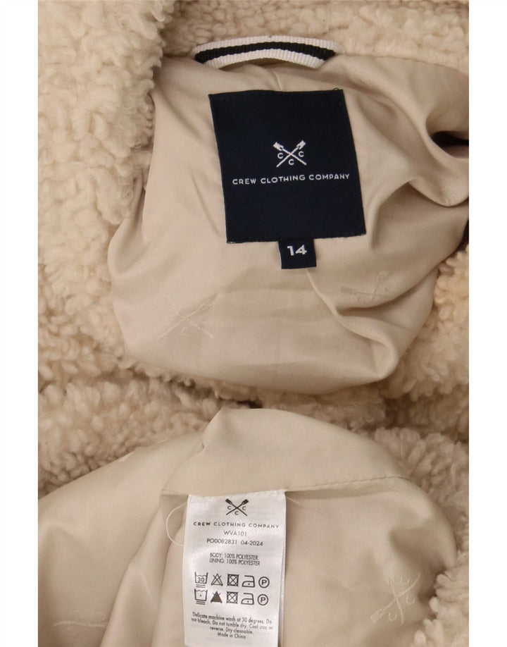 Crew Clothing Giacca in pile da donna con orsacchiotto UK 14 Large Beige Poliestere