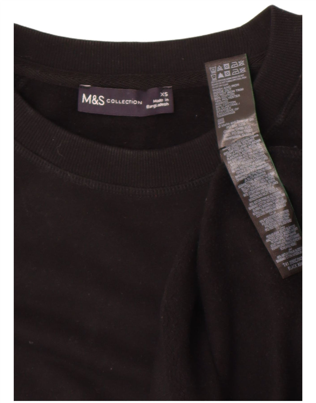 Felpa oversize da donna Marks & Spencer UK 6 XS cotone nero