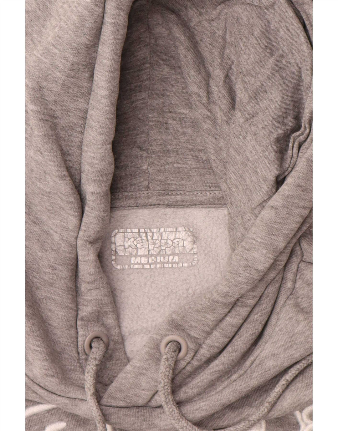 Maglione con cappuccio grafico da uomo Kappa in cotone grigio medio