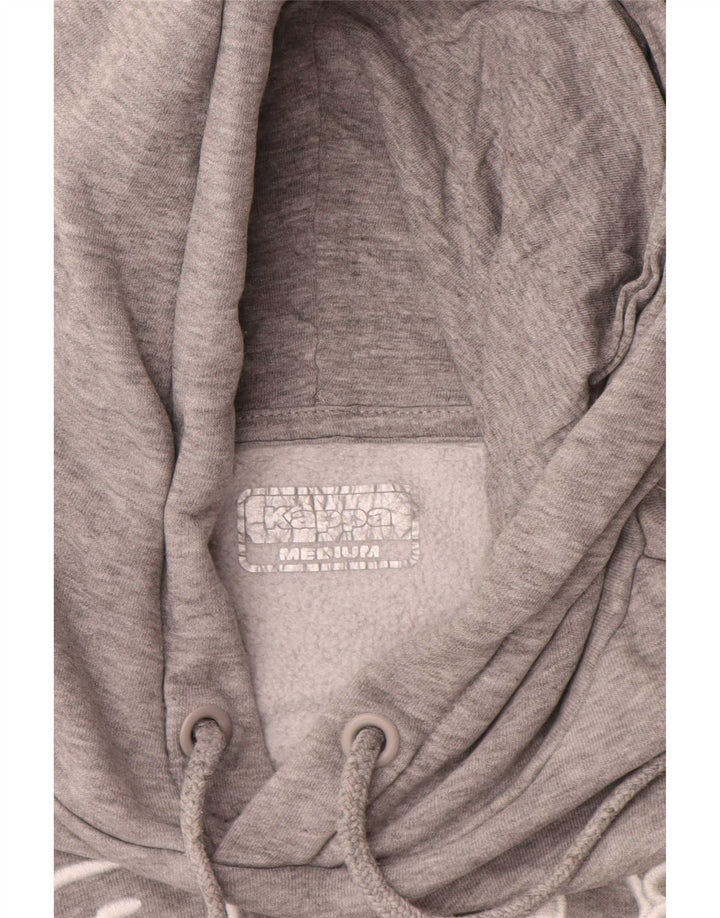 Maglione con cappuccio grafico da uomo Kappa in cotone grigio medio