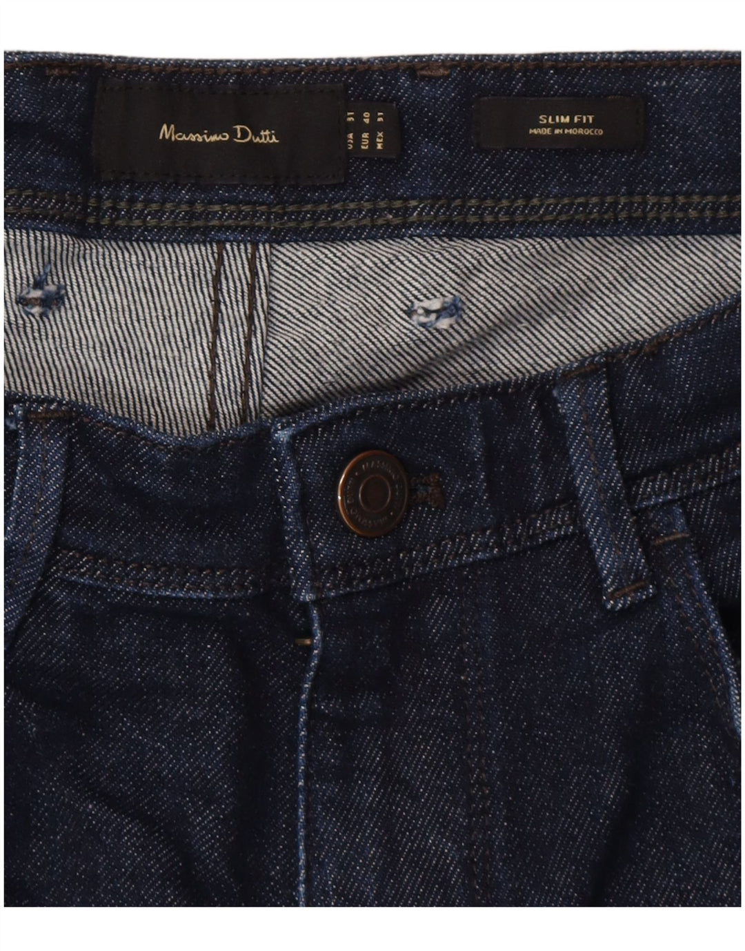 Jeans slim da uomo Massimo Dutti EU 40 Medio W31 L28 Cotone blu navy