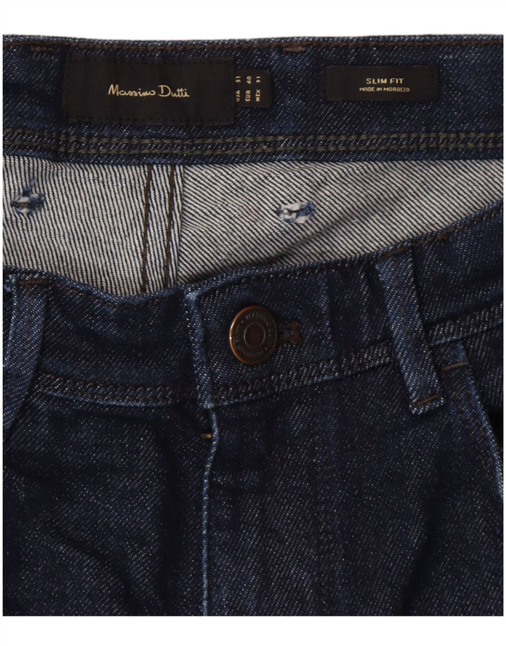 Jeans slim da uomo Massimo Dutti EU 40 Medio W31 L28 Cotone blu navy