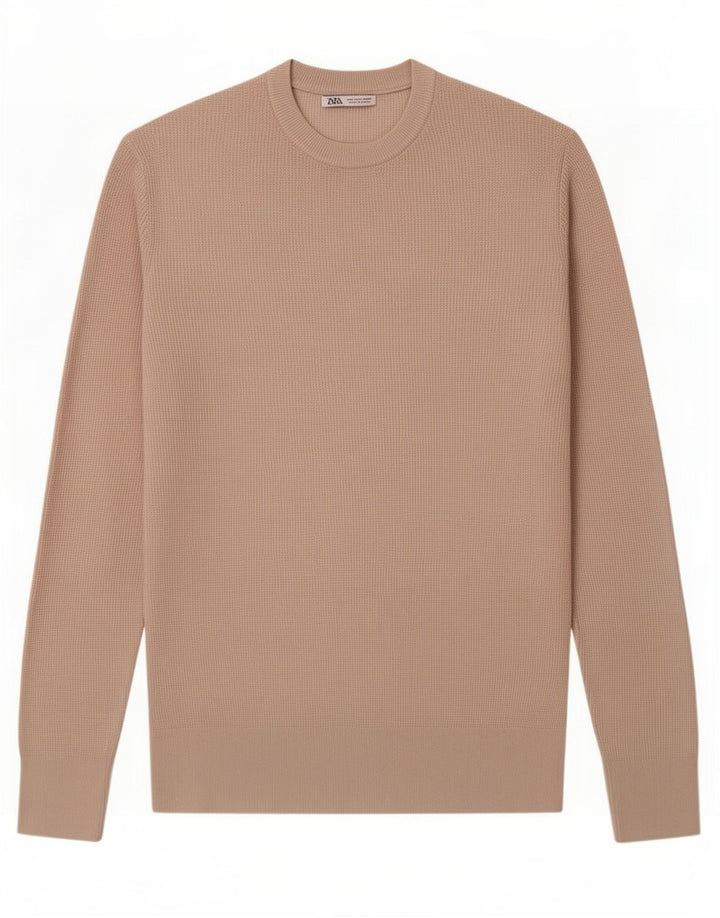 Maglione maglione girocollo da uomo Zara beige medio