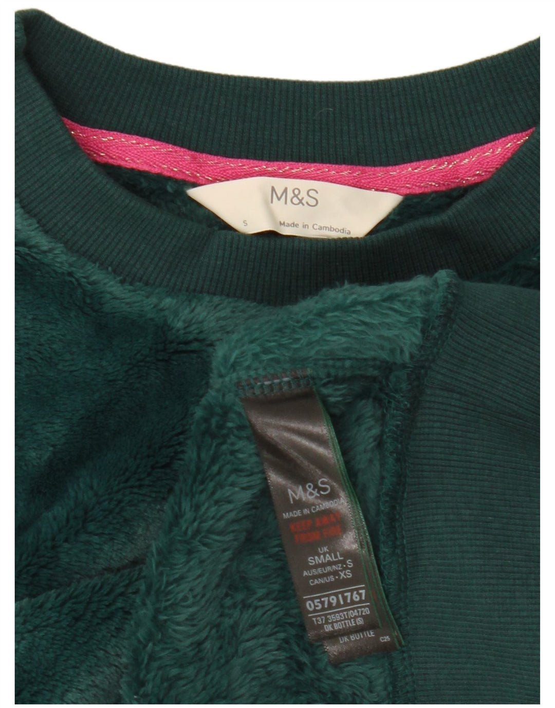Felpa corta oversize da donna Marks & Spencer UK 10 piccola verde
