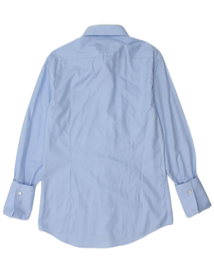 Camicia formale slim fit da uomo Moss 1851 taglia 38 15 pied de poule blu medio