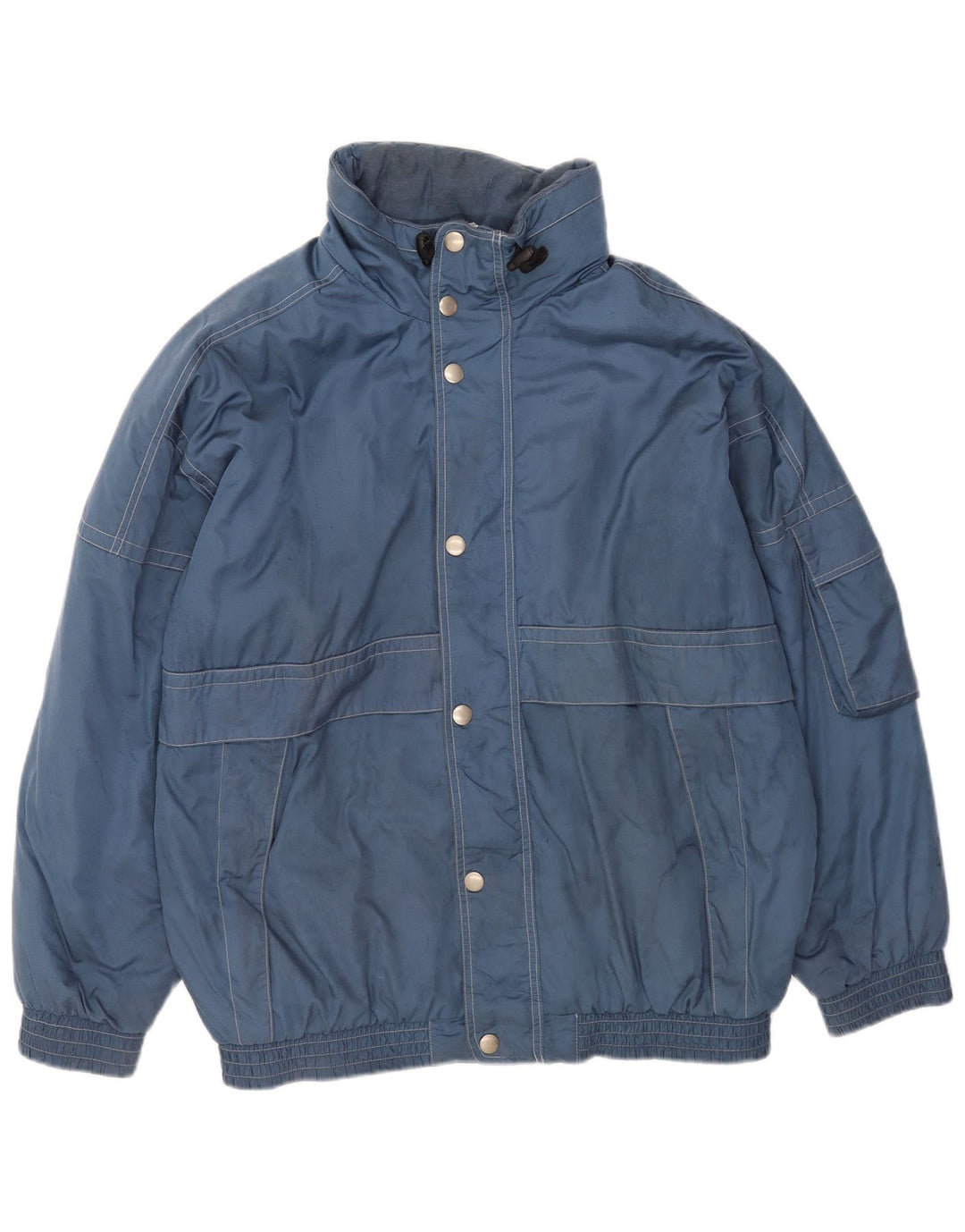 Giacca a vento vintage da uomo vestibilità ampia UK 40 grande poliestere blu