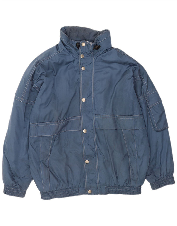Giacca a vento vintage da uomo vestibilità ampia UK 40 grande poliestere blu