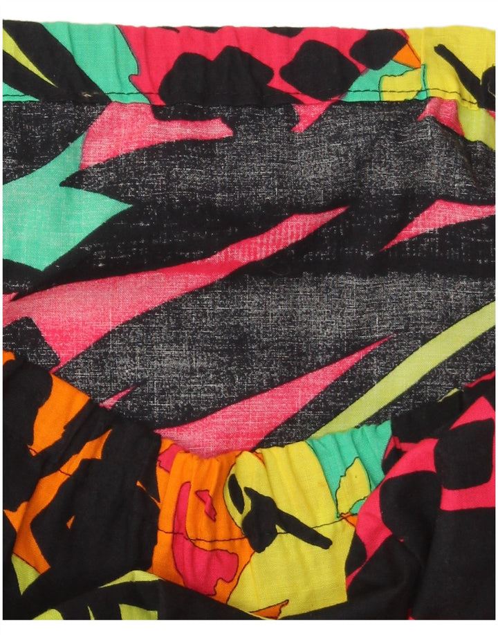 Gonna dritta grafica da donna VINTAGE W40 2XL Patchwork multicolore