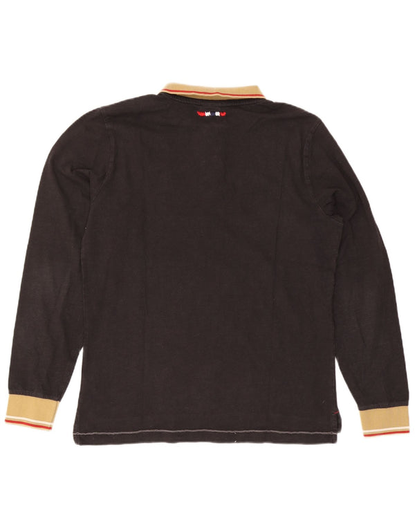 Polo da rugby da uomo con grafica a maniche lunghe Napapijri, grande, colore nero