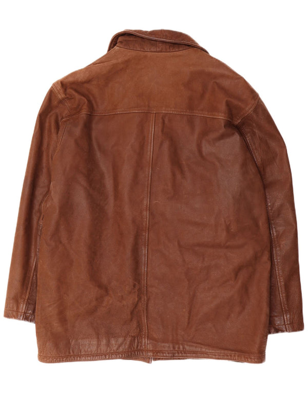 Giacca in pelle vintage da uomo UK 42 XL in pelle marrone