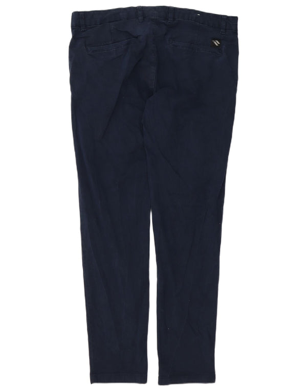 Pantaloni chino slim da uomo ZARA EU 46 XL W36 L30 cotone blu navy