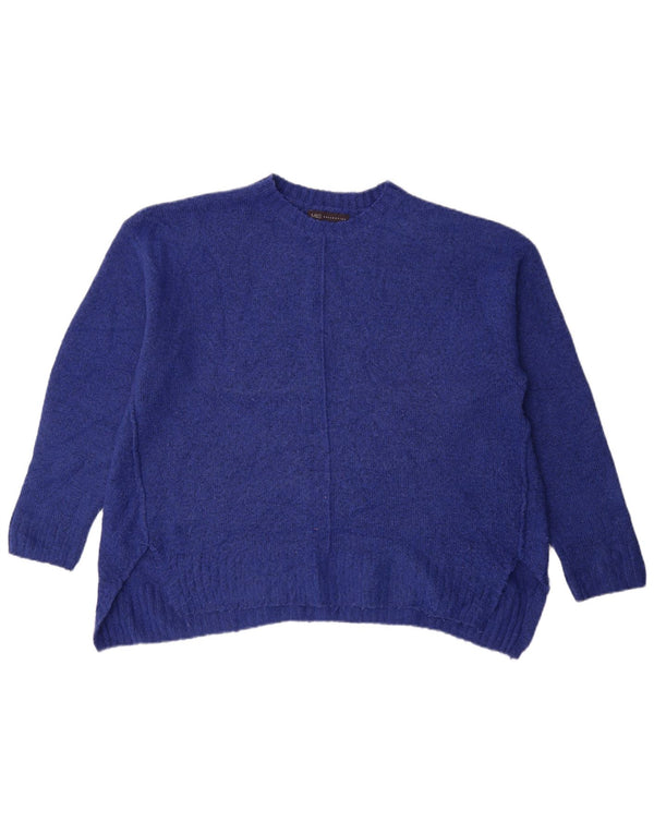 Maglione maglione girocollo da donna Marks & Spencer UK 16 grande acrilico blu