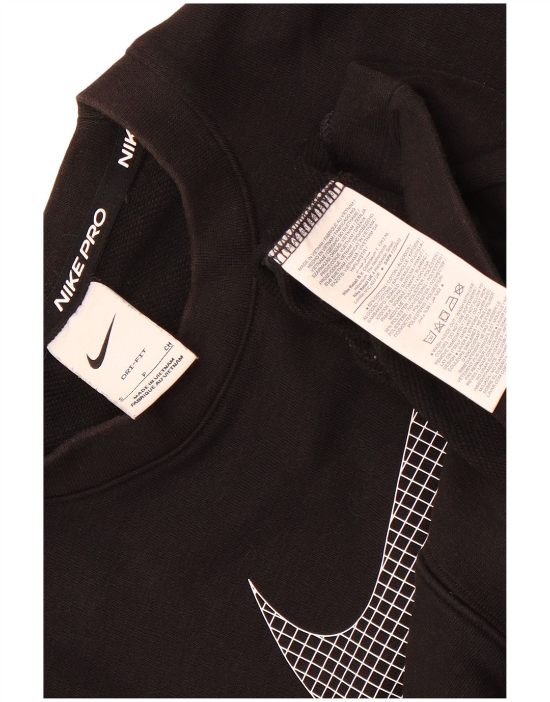 Felpa oversize con grafica Nike da donna UK 10 piccola in cotone nero