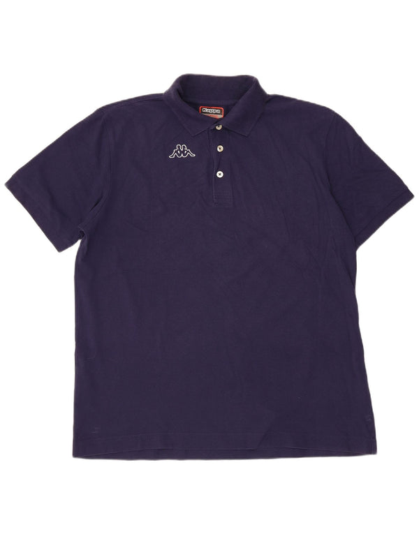 Polo Kappa da uomo XL in cotone blu navy